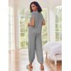 Ekouaer Two Piece Outfits Lounge Sets for Women Sweater Sets Knit Short Sleeve Tops Jogger Pants Matching Tracksuit(Grey)