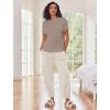 Ekouaer Two Piece Outfits Lounge Sets for Women Sweater Sets Knit Short Sleeve Tops Jogger Pants Matching Tracksuit(Khaki)