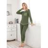 Ekouaer Valentine’s Pajamas Women’s Long Sleeve Pj Set Soft 2 Piece Loungewear Sleepwear with Jogger Pants XS-3XL(Army Green)