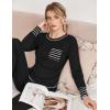 Ekouaer Valentine’s Pajamas Women’s Long Sleeve Pj Set Soft 2 Piece Loungewear Sleepwear with Jogger Pants XS-3XL(Black)