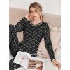 Ekouaer Valentine’s Pajamas Women’s Long Sleeve Pj Set Soft 2 Piece Loungewear Sleepwear with Jogger Pants XS-3XL(Black Small Point)