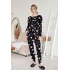 Ekouaer Valentine’s Pajamas Women’s Long Sleeve Pj Set Soft 2 Piece Loungewear Sleepwear with Jogger Pants XS-3XL(Black With Pink Hearts)