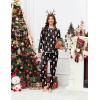 Ekouaer Valentine’s Pajamas Women’s Long Sleeve Pj Set Soft 2 Piece Loungewear Sleepwear with Jogger Pants XS-3XL(Black With Santa Claus)