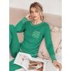 Ekouaer Valentine’s Pajamas Women’s Long Sleeve Pj Set Soft 2 Piece Loungewear Sleepwear with Jogger Pants XS-3XL(Bright Green)