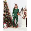Ekouaer Valentine’s Pajamas Women’s Long Sleeve Pj Set Soft 2 Piece Loungewear Sleepwear with Jogger Pants XS-3XL(Christmas Cartoon on Green)