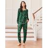 Ekouaer Valentine’s Pajamas Women’s Long Sleeve Pj Set Soft 2 Piece Loungewear Sleepwear with Jogger Pants XS-3XL(Christmas Cartoon on Green)