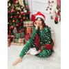 Ekouaer Valentine’s Pajamas Women’s Long Sleeve Pj Set Soft 2 Piece Loungewear Sleepwear with Jogger Pants XS-3XL(Christmas Cartoon on Green)