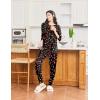 Ekouaer Valentine’s Pajamas Women’s Long Sleeve Pj Set Soft 2 Piece Loungewear Sleepwear with Jogger Pants XS-3XL(Christmas Hat on Black)