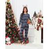 Ekouaer Valentine’s Pajamas Women’s Long Sleeve Pj Set Soft 2 Piece Loungewear Sleepwear with Jogger Pants XS-3XL(Christmas Santa on Navy)
