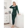Ekouaer Valentine’s Pajamas Women’s Long Sleeve Pj Set Soft 2 Piece Loungewear Sleepwear with Jogger Pants XS-3XL(Green)