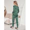 Ekouaer Valentine’s Pajamas Women’s Long Sleeve Pj Set Soft 2 Piece Loungewear Sleepwear with Jogger Pants XS-3XL(Green Leopard-print)