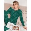 Ekouaer Valentine’s Pajamas Women’s Long Sleeve Pj Set Soft 2 Piece Loungewear Sleepwear with Jogger Pants XS-3XL(Green Small Point)