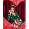 Ekouaer Valentine’s Pajamas Women’s Long Sleeve Pj Set Soft 2 Piece Loungewear Sleepwear with Jogger Pants XS-3XL(Green Snowflakes)