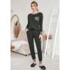 Ekouaer Valentine’s Pajamas Women’s Long Sleeve Pj Set Soft 2 Piece Loungewear Sleepwear with Jogger Pants XS-3XL(Grey)
