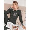 Ekouaer Valentine’s Pajamas Women’s Long Sleeve Pj Set Soft 2 Piece Loungewear Sleepwear with Jogger Pants XS-3XL(Grey)
