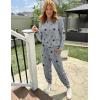 Ekouaer Valentine’s Pajamas Women’s Long Sleeve Pj Set Soft 2 Piece Loungewear Sleepwear with Jogger Pants XS-3XL(Grey Black Star)