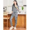 Ekouaer Valentine’s Pajamas Women’s Long Sleeve Pj Set Soft 2 Piece Loungewear Sleepwear with Jogger Pants XS-3XL(Grey Black Star)