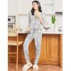 Ekouaer Valentine’s Pajamas Women’s Long Sleeve Pj Set Soft 2 Piece Loungewear Sleepwear with Jogger Pants XS-3XL(Grey Stars)