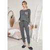 Ekouaer Valentine’s Pajamas Women’s Long Sleeve Pj Set Soft 2 Piece Loungewear Sleepwear with Jogger Pants XS-3XL(Middle Grey)