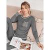 Ekouaer Valentine’s Pajamas Women’s Long Sleeve Pj Set Soft 2 Piece Loungewear Sleepwear with Jogger Pants XS-3XL(Middle Grey)
