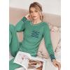 Ekouaer Valentine’s Pajamas Women’s Long Sleeve Pj Set Soft 2 Piece Loungewear Sleepwear with Jogger Pants XS-3XL(Mint Green)