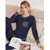 Ekouaer Valentine’s Pajamas Women’s Long Sleeve Pj Set Soft 2 Piece Loungewear Sleepwear with Jogger Pants XS-3XL(Navy Blue)