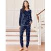 Ekouaer Valentine’s Pajamas Women’s Long Sleeve Pj Set Soft 2 Piece Loungewear Sleepwear with Jogger Pants XS-3XL(Navy Stars)