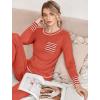 Ekouaer Valentine’s Pajamas Women’s Long Sleeve Pj Set Soft 2 Piece Loungewear Sleepwear with Jogger Pants XS-3XL(Orange Red)
