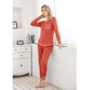 Ekouaer Valentine’s Pajamas Women’s Long Sleeve Pj Set Soft 2 Piece Loungewear Sleepwear with Jogger Pants XS-3XL(Orange Red)