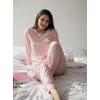 Ekouaer Valentine’s Pajamas Women’s Long Sleeve Pj Set Soft 2 Piece Loungewear Sleepwear with Jogger Pants XS-3XL(Pink Stripes)