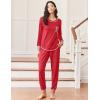 Ekouaer Valentine’s Pajamas Women’s Long Sleeve Pj Set Soft 2 Piece Loungewear Sleepwear with Jogger Pants XS-3XL(Red)