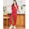 Ekouaer Valentine’s Pajamas Women’s Long Sleeve Pj Set Soft 2 Piece Loungewear Sleepwear with Jogger Pants XS-3XL(Red)