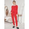 Ekouaer Valentine’s Pajamas Women’s Long Sleeve Pj Set Soft 2 Piece Loungewear Sleepwear with Jogger Pants XS-3XL(Red Stars)