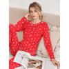Ekouaer Valentine’s Pajamas Women’s Long Sleeve Pj Set Soft 2 Piece Loungewear Sleepwear with Jogger Pants XS-3XL(Red Stars)