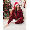 Ekouaer Valentine’s Pajamas Women’s Long Sleeve Pj Set Soft 2 Piece Loungewear Sleepwear with Jogger Pants XS-3XL(Red and Black Plaid)