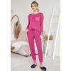 Ekouaer Valentine’s Pajamas Women’s Long Sleeve Pj Set Soft 2 Piece Loungewear Sleepwear with Jogger Pants XS-3XL(Rose Red)