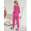 Ekouaer Valentine’s Pajamas Women’s Long Sleeve Pj Set Soft 2 Piece Loungewear Sleepwear with Jogger Pants XS-3XL(Rose Red)