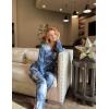 Ekouaer Valentine’s Pajamas Women’s Long Sleeve Pj Set Soft 2 Piece Loungewear Sleepwear with Jogger Pants XS-3XL(Tie Dye Blue)