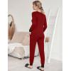 Ekouaer Valentine’s Pajamas Women’s Long Sleeve Pj Set Soft 2 Piece Loungewear Sleepwear with Jogger Pants XS-3XL(Wine Red)