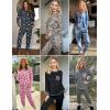 Ekouaer Valentine’s Pajamas Women’s Long Sleeve Pj Set Soft 2 Piece Loungewear Sleepwear with Jogger Pants XS-3XL(Wine Red)