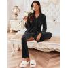 Ekouaer Velour Track Suits for Women Long Sleeve Pajama Set Casual 2 Piece Loungewear(Black)