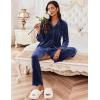 Ekouaer Velour Track Suits for Women Long Sleeve Pajama Set Casual 2 Piece Loungewear(Dark Blue)