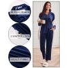Ekouaer Velour Track Suits for Women Long Sleeve Pajama Set Casual 2 Piece Loungewear(Dark Blue)