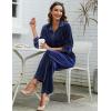 Ekouaer Velour Track Suits for Women Long Sleeve Pajama Set Casual 2 Piece Loungewear(Dark Blue)