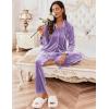 Ekouaer Velour Track Suits for Women Long Sleeve Pajama Set Casual 2 Piece Loungewear(Deep Lilac)