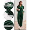 Ekouaer Velour Track Suits for Women Long Sleeve Pajama Set Casual 2 Piece Loungewear(Green)