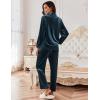 Ekouaer Velour Track Suits for Women Long Sleeve Pajama Set Casual 2 Piece Loungewear(Peacock Blue)