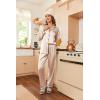 Ekouaer Women Satin Pajamas Set Classic Button Down Long Pjs Set(Champagne)