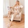 Ekouaer Women Satin Pajamas Set Classic Button Down Long Pjs Set(Champagne)