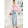 Ekouaer Women Satin Pajamas Set Classic Button Down Long Pjs Set(Deep Pink)